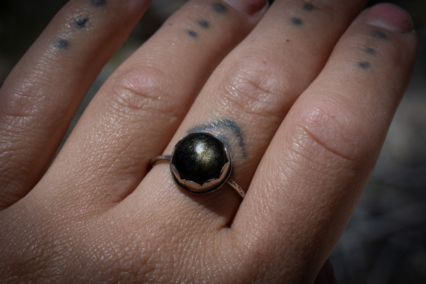 GOLDEN OBSIDIAN RING - 9