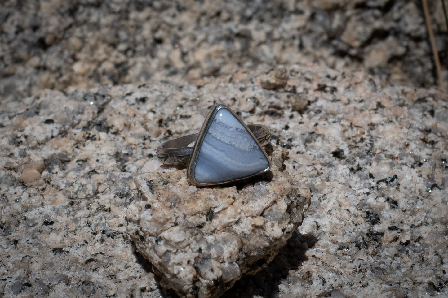 BLUE LACE AGATE RING - 9