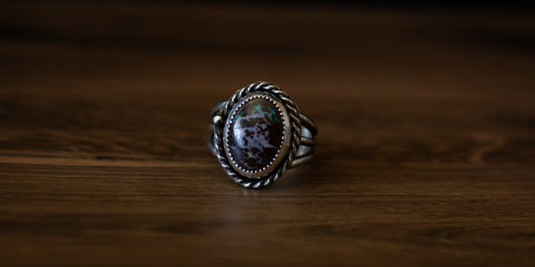 BOULDER OPAL LEAF RING - 9