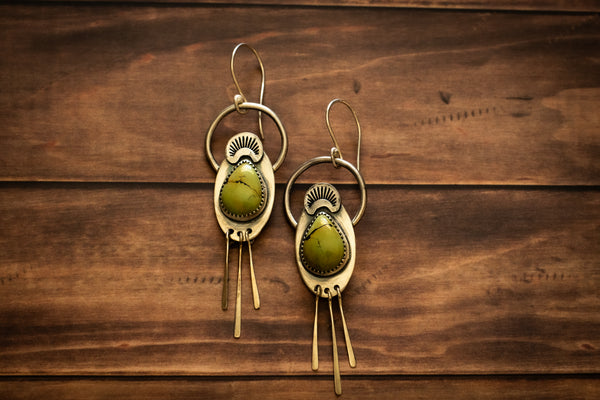 BLACKJACK TURQUOISE TASSEL EARRINGS