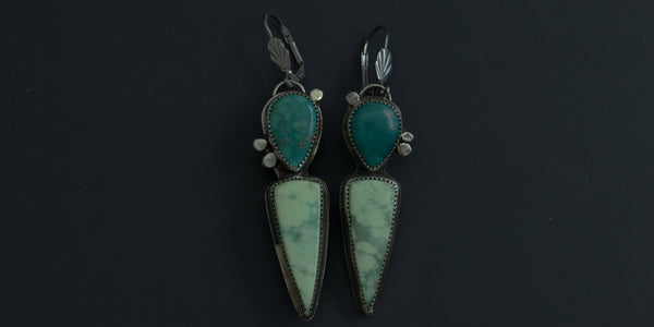 CHRYSOPRASE + TURQUOISE EARRINGS