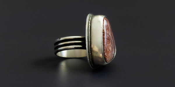 CRAZY LACE AGATE RING - 7.5