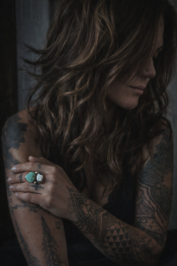 ROYSTON TURQUOISE + WHITE BUFFALO RING - 11