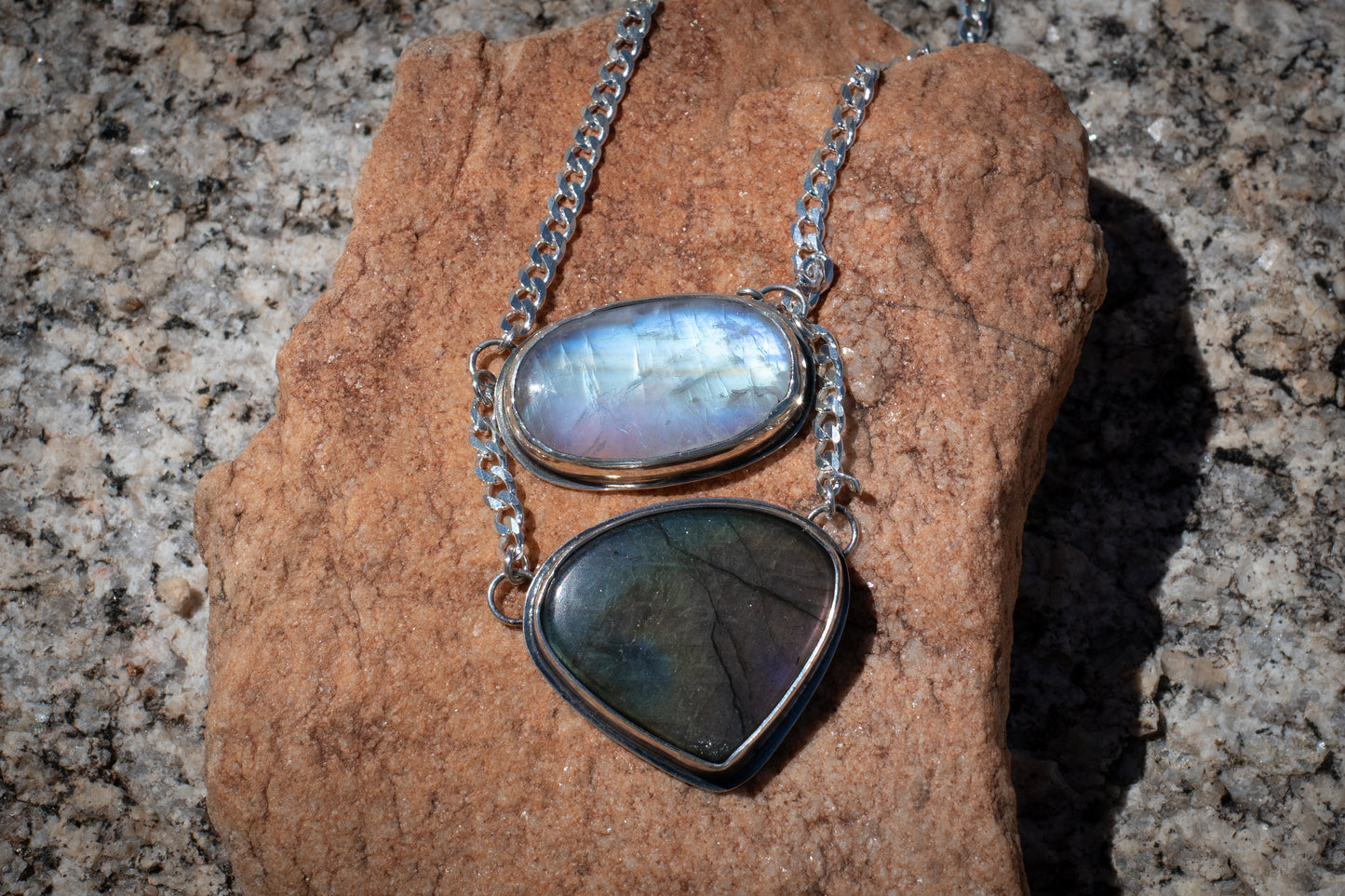 MOONSTONE + LABRADORITE NECKLACE