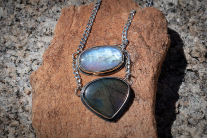 MOONSTONE + LABRADORITE NECKLACE