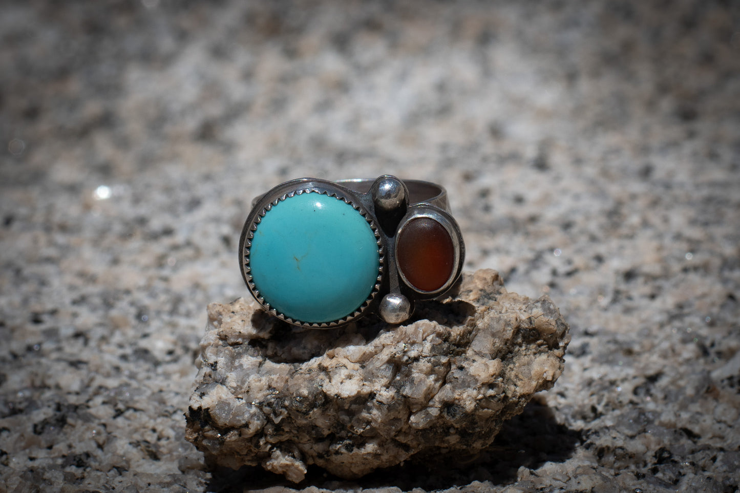 ROYSTON TURQUOISE + CARNELIAN  RING - 11