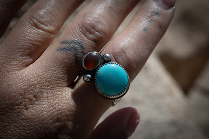 ROYSTON TURQUOISE + CARNELIAN  RING - 11