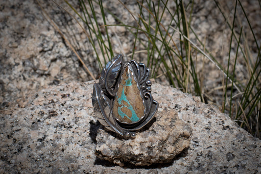 ROYSTON TURQUOISE LEAF RING - 7.75