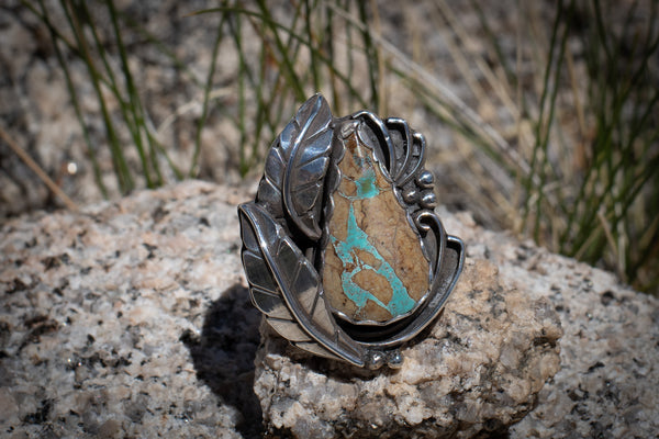 ROYSTON TURQUOISE LEAF RING - 7.75