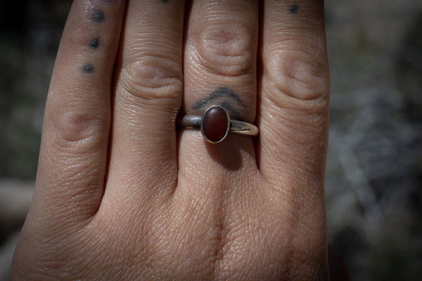 MATTE CARNELIAN STACKER - 8.5