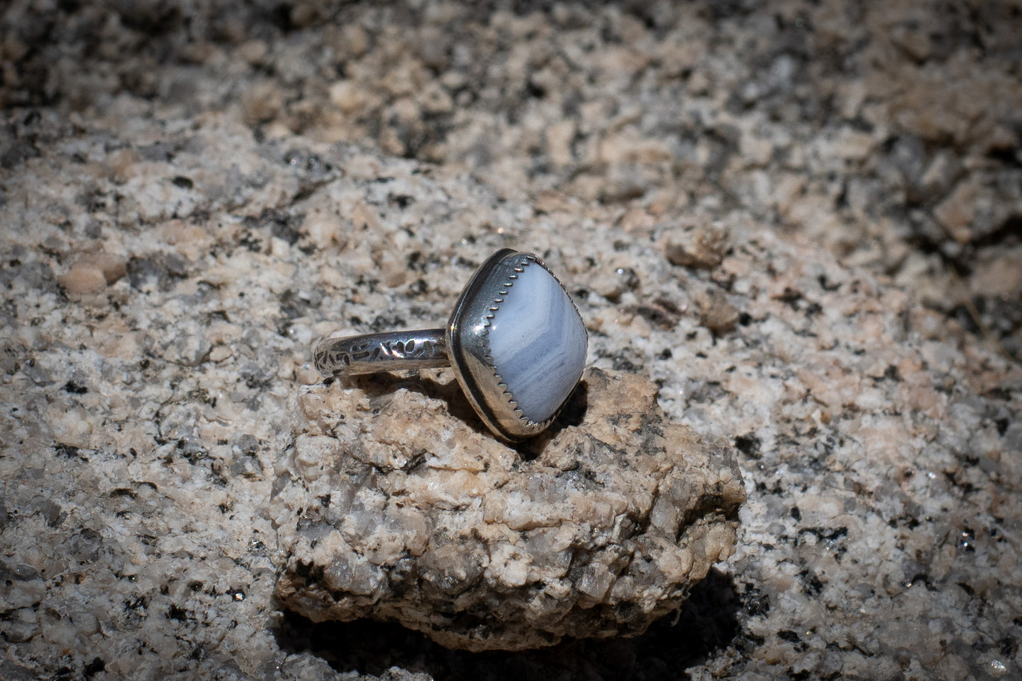 BLUE LACE AGATE RING - 5