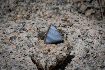 BLUE LACE AGATE RING - 9