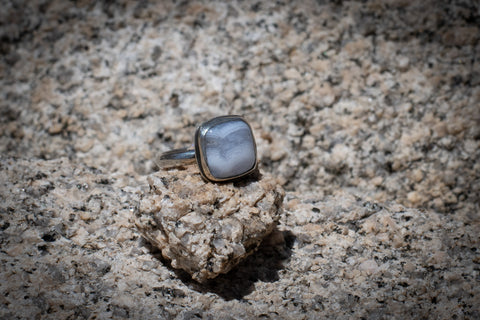 BLUE LACE AGATE RING - 9.5
