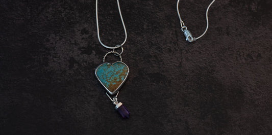 #8 TURQUOISE HEART NECKLACE - AMETHYST