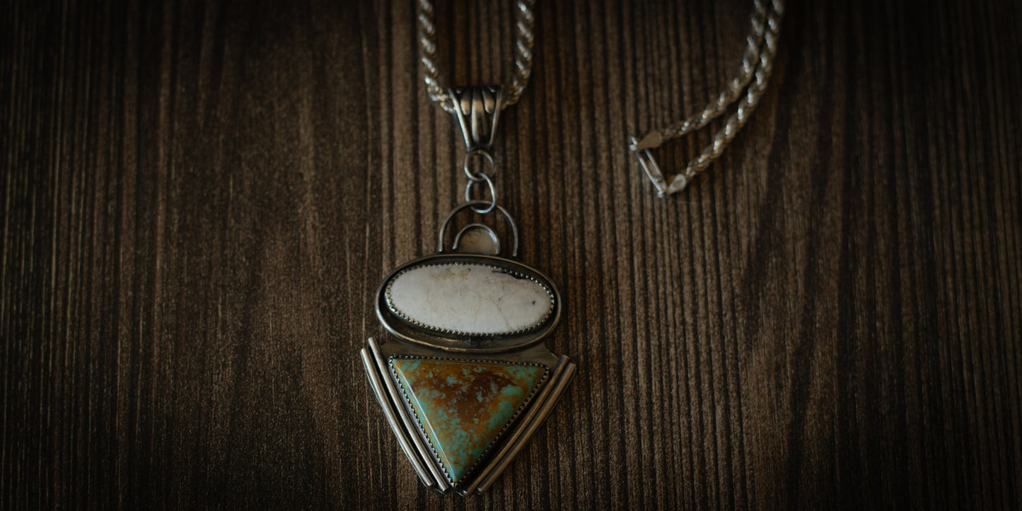 ROYSTON TURQUOISE + WHITE BUFFALO NECKLACE