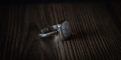 BLUE LACE AGATE RING - 11.5