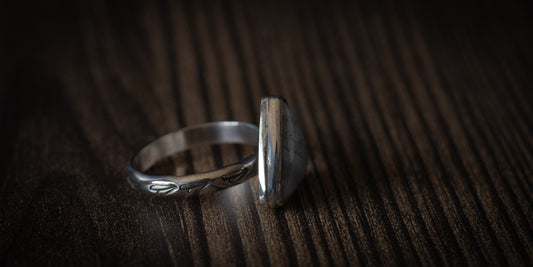 BLUE LACE AGATE RING - 9