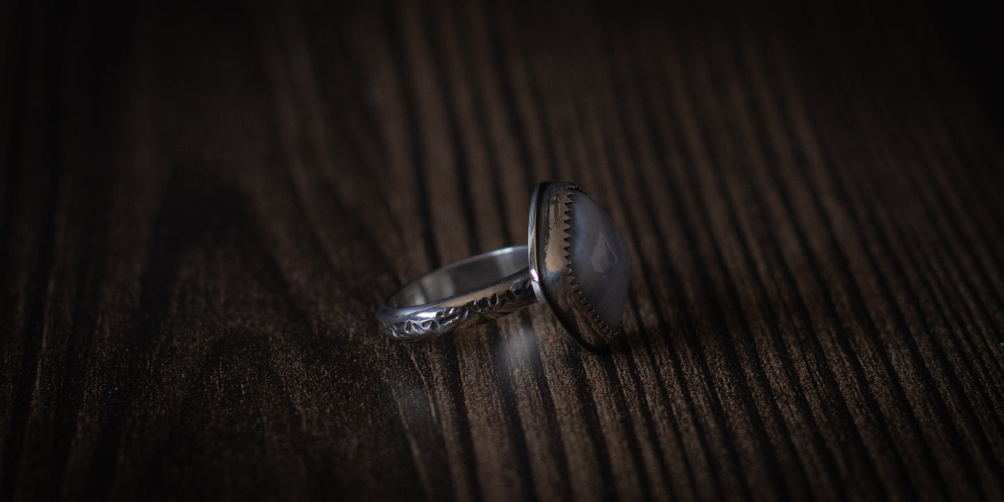 BLUE LACE AGATE RING - 5