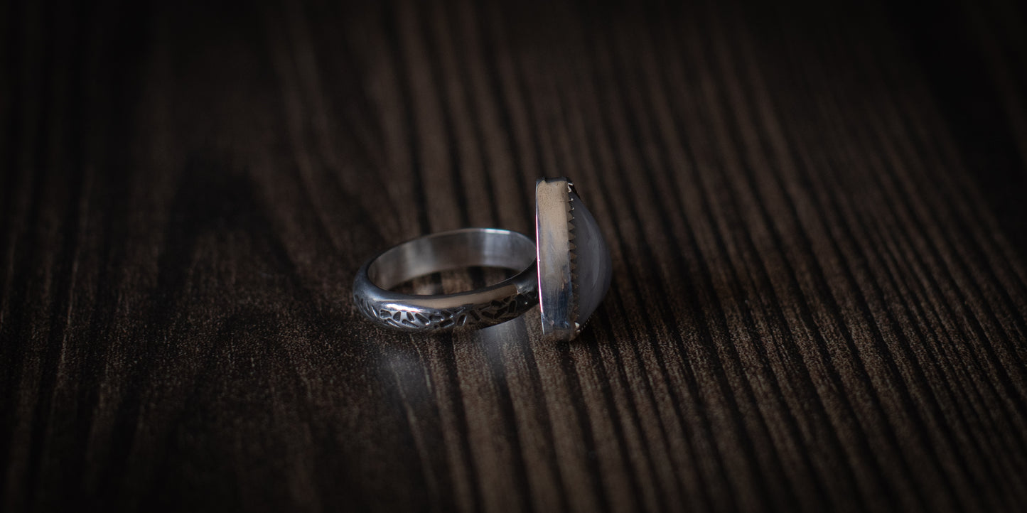 BLUE LACE AGATE RING - 6.75