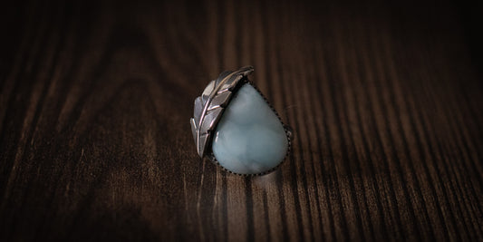 LARIMAR LEAF RING - 5.5