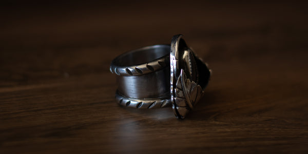 BOULDER OPAL LEAF RING - 7