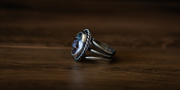 BOULDER OPAL LEAF RING - 9