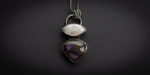 LABRADORITE + MOONSTONE NECKLACE