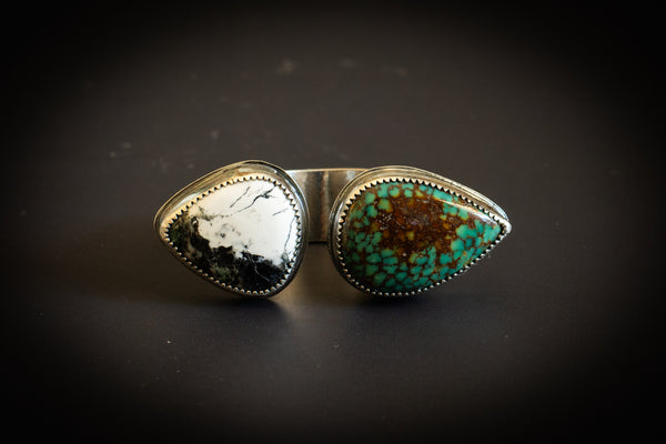 WHITE BUFFALO + TYRONE TURQUOISE FLOATING RING - 9.5
