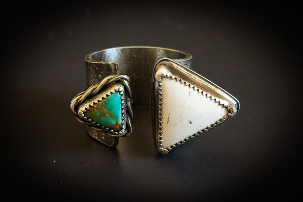 WHITE BUFFALO + TYRONE TURQUOISE FLOATING RING - 9.5