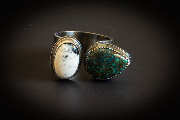 WHITE BUFFALO + TYRONE TURQUOISE FLOATING RING - 11.5