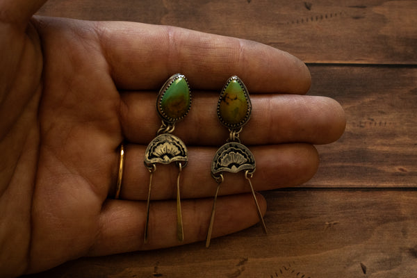 BLACKJACK TURQUOISE TASSEL STUDS