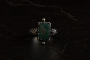 Fox Mine Turquoise + Sterling Silver Ring ~ Size 7.5
