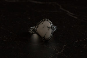 White Buffalo + Sterling Silver Ring ~ Size 6