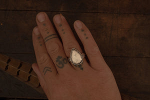 White Buffalo + Sterling Silver Ring ~ Size 9