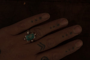 Fox Mine Turquoise + Sterling Silver Ring ~ Size 7.5