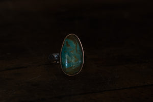 Campitos Turquoise + 14k Gold-filled + Sterling Silver Ring ~ Size ~ 6