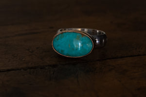 Campitos Turquoise + 14k Gold-filled + Sterling Silver Ring ~ Size ~ 8.5