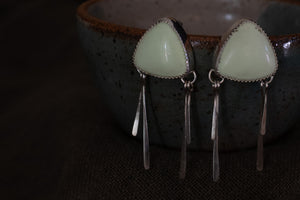Lemon Chrysoprase Tassel Earrings