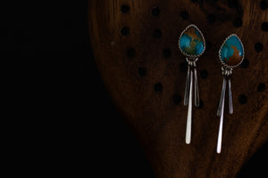 Tyrone Turquoise + Sterling Silver Tassel Earrings
