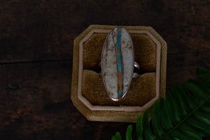 Royston Ribbon Turquoise + 14k Gold-filled + Sterling Silver Ring ~ Size 9.5