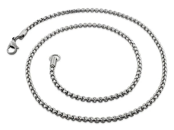 3mm STAINLESS STEEL ROUND BOX CHAIN