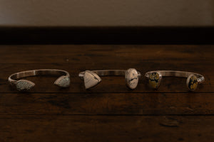 Nautilus Variscite + Sterling Silver Floating Cuff