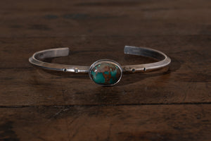 Tyrone Turquoise + Sterling Silver Cuff