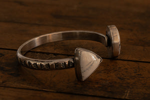 White Buffalo + Sterling Silver Floating Cuff