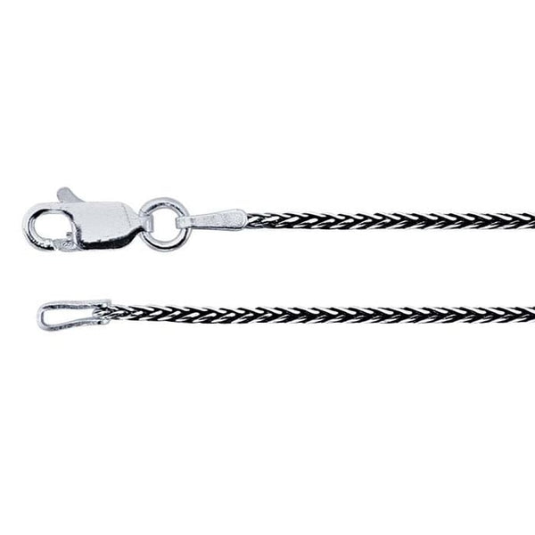 1.3mm STERLING SILVER, BLACK RHODIUM-PLATED, DIAMOND CUT WHEAT CHAIN