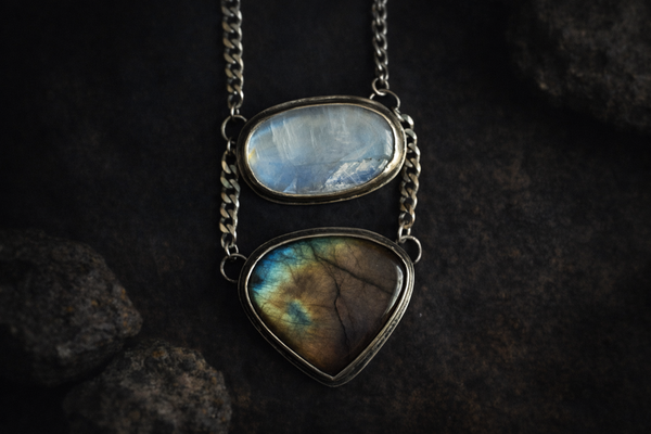 MOONSTONE + LABRADORITE NECKLACE