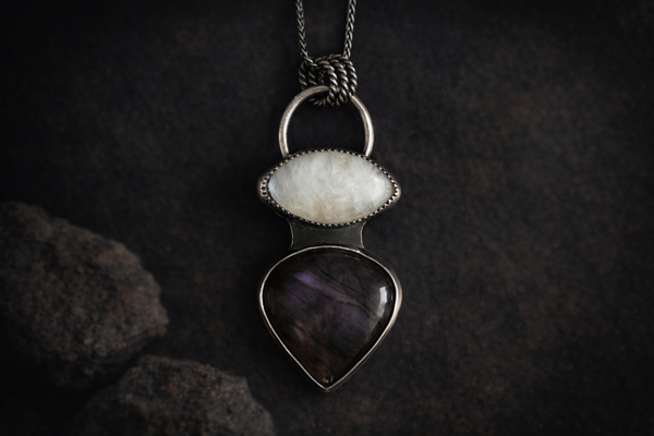 LABRADORITE + MOONSTONE NECKLACE