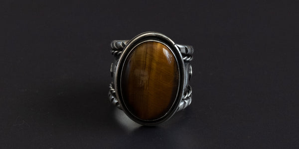 MEN'S TIGERS EYE RING - 12.75