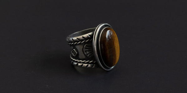 MEN'S TIGERS EYE RING - 12.75