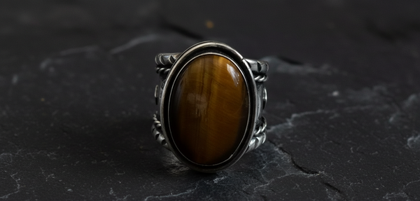 MEN'S TIGERS EYE RING - 12.75